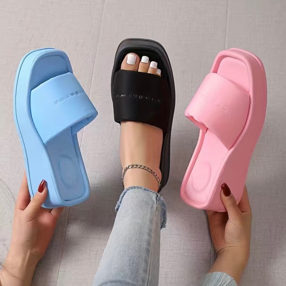 Blue Wedge Sandals